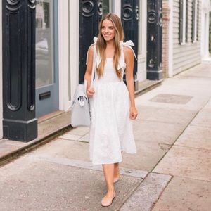 Premium H&M white eyelet midi dress size xs